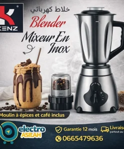 Blender KENZ Mixeur en Inox + Moulin à Épices