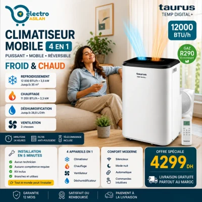 Climatiseur-mobile-TEMP-DIGITAL-MA9956327000-TAURUS 12 000 BTU